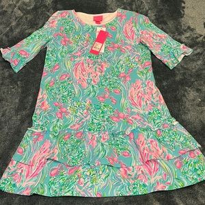 Lilly Pulitzer Kailyn Dress in Amalfi Blue Girls sz XL (12-14) NWT